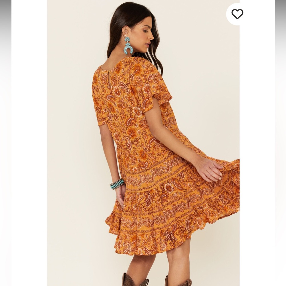 Patrons of Peace Border Print Toluca Dress Paisley Boho Western Festival Small - Picture 2 of 8